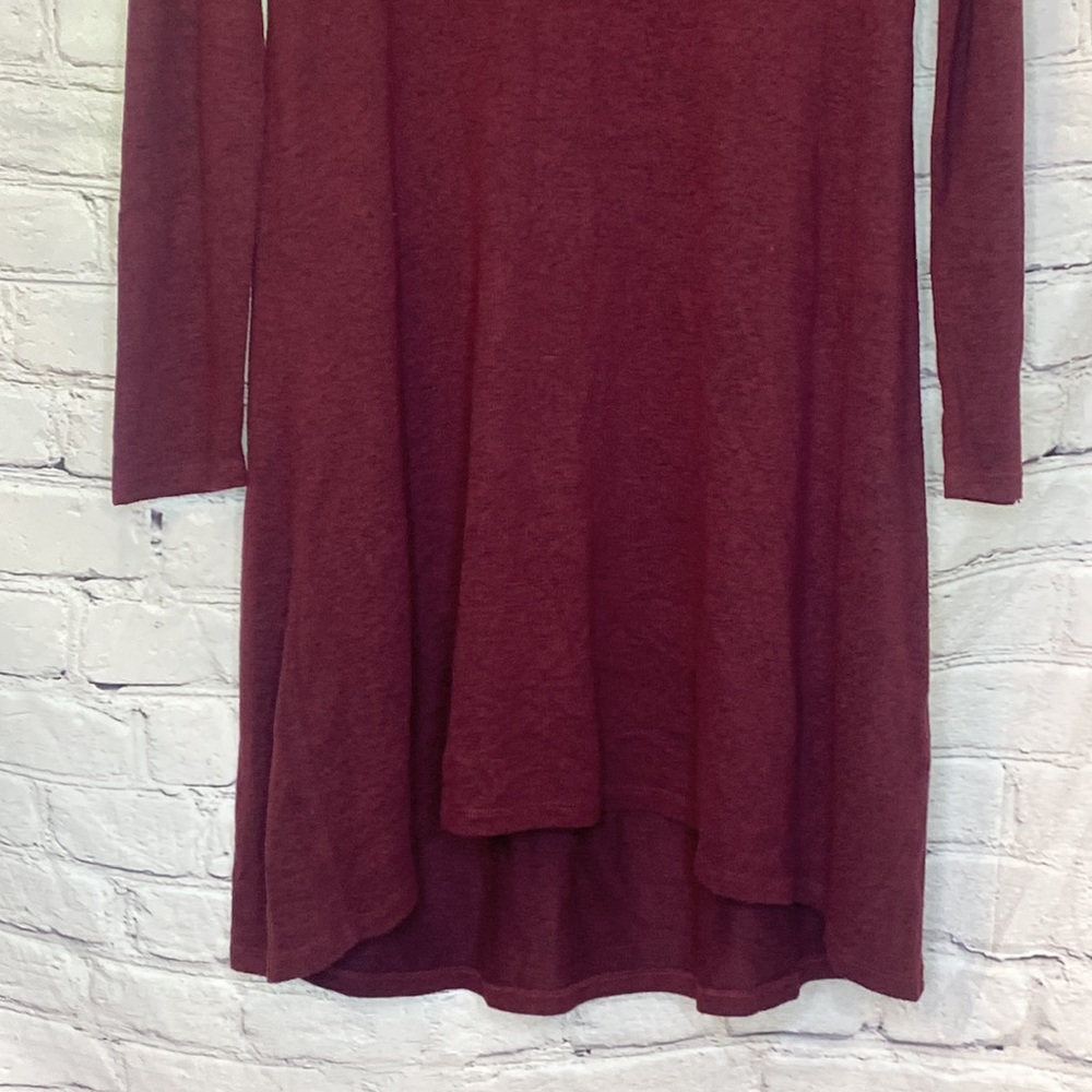 Z Supply Burgundy Red Henley Long Sleeve Dress Size Medium Excellent Condition - Picture 5 of 10